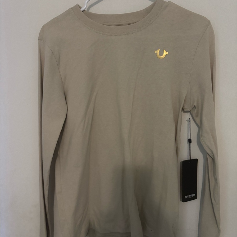 True Religion Men's Beige Long Sleeve Shirt